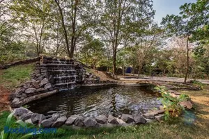 Image of SaffronStays Terra Soul - 3BR eco-luxury pet-friendly pool villa with gazebos, bar & fish pond near Imagica & Pali Temple