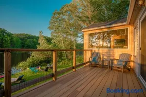 Image of Stylish lake home with private beach, dock and firepit for swimming, kayaking, hiking