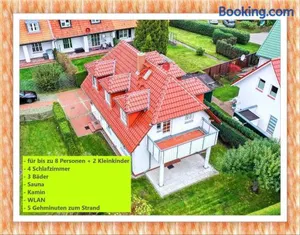 Image of Haus Admiral mit Garten, 5 Gehminuten zum Strand, inklusive WLAN, Sauna, Kamin, Tischtennisplatte, Bollerwagen für den Strand