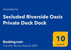 Image of Secluded Riverside Oasis Private Deck Dock