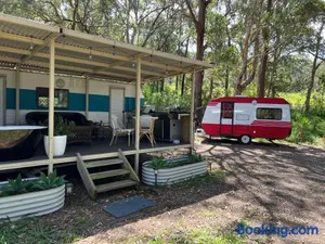 Image of Alice & Elvis, Crescent Head, Retro Caravans with Deck, Bathroom & Outdoor Bath in a Bush Setting near the Beach