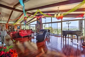 Image of Colorful El Cajon Gem Deck, Garden and Valley Views