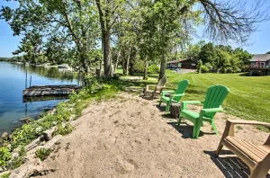 Image of Family Home with Deck, Yard, Dock on Rock River