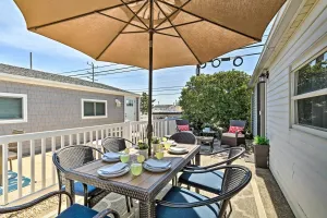 Image of Beachy Lavallette Cottage with Outdoor Shower, Patio