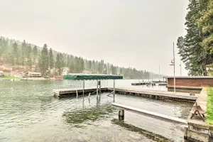 Image of Flathead Lake Waterfront Cabin with Dock and Kayaks