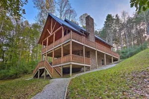 Image of Serenity Now Cabin with Fire Pit and Game Room!