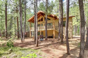 Image of Game Room, Fire Pit, Deck Remodeled Pinetop Cabin