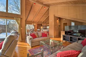 Image of Fire Pit and Grill Lakefront Poconos Cottage!