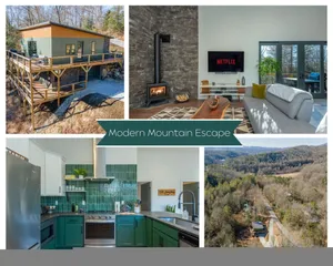 Image of Modern Forest Retreat Sauna Fireplace Views
