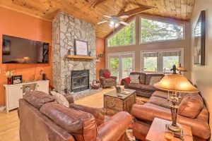 Image of Rustic Red Cabin with Deck in Maggie Valley Club!