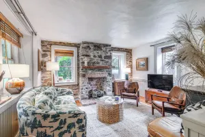 Image of Steps to Delaware Canal: Enchanting Stone Cottage!