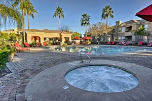 Image of Gated Gilbert Condo Patio and Resort Amenities