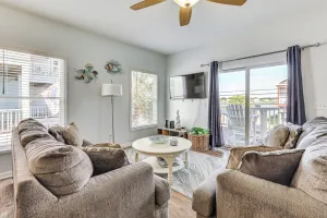 Image of Carolina Beach Condo with Deck Steps to Shore!