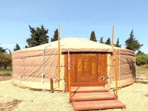Image of Superb Yurt of Mongolian Tradition in Provence