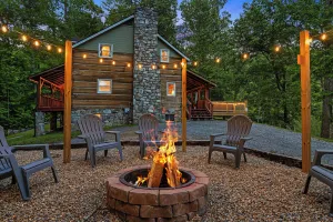 Image of Hot Tub, Game Room & Fire Pit: Canton Log Cabin