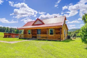 Image of Deck & Scenic View: Historic Cabin in Piney Creek!