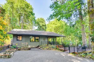 Image of Riverfront Woodland Cabin Wooded and Forested Views