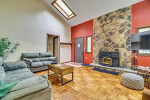 Image of Furnished Deck and Fire Pit Lake Wallenpaupack Home