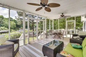 Image of Private Dock + Fire Pit: Serene Lake Gaston Escape