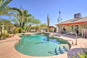 Image of Dreamy Desert Studio with Deck and Pool Access!