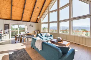 Image of Deck + Views: Scenic Yosemite Lakes Retreat
