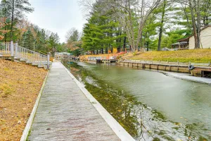 Image of Canal-front Cabin: Dock & Fire Pit in New Lisbon