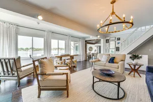 Image of Luxe Waterfront Lake Fenton Home: Decks & Fire Pit