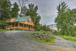 Image of Porch, Fire Pit and Valley Views Blakely Cabin!