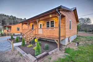 Image of Fire Pit Cozy Bryson City Cabin on Tuck River