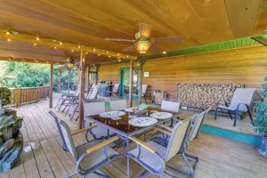Image of 'just a Cast Away' Cassville Cabin w/ Covered Deck