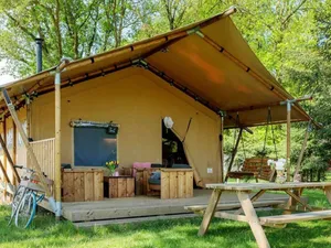 Image of Tent Lodge With Sanitary Facilities at the Bedafse Bergen - Campsite