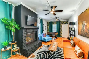 Image of Colorful Baton Rouge Home: Deck, Grill & Fire Pit