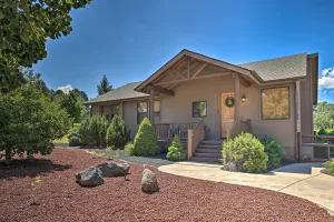 Image of Deck, BBQ and Golf Course Views Show Low Home