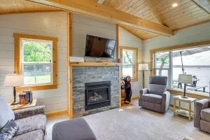 Image of Lake Hubert Cabin w/ Private Deck + Boat Dock