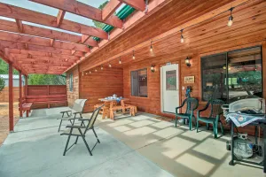 Image of Fire Pit, Fenced Yard Overgaard Cabin Near Hiking