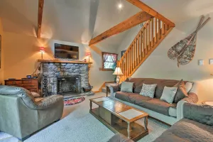 Image of Deck and Big Boulder Views Lake Harmony House!