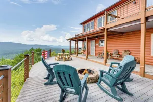 Image of Mtn-View Cabin Deck and Pets Welcome in Murphy