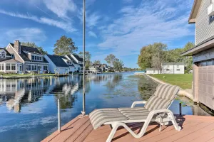 Image of Waterfront Syracuse Home Deck, Fire Pit and Kayaks