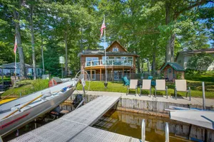 Image of Lakefront Cadillac Retreat with Sauna and Boating!