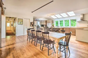 Image of Deck with Fireplace Pet-Friendly Lake Lure Retreat