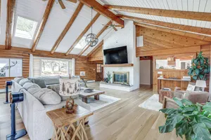 Image of Deck, Sauna & Fire Pits: Upscale Belle Mead Cabin