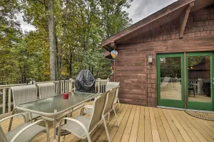 Image of Deck w/ Private Hot Tub: Lakefront Raystown Cabin!