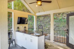 Image of Deck, Grill & Fishing Pond: Modern Cookeville Gem
