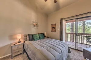 Image of Forested Ruidoso Condo with Deck and Fireplace!