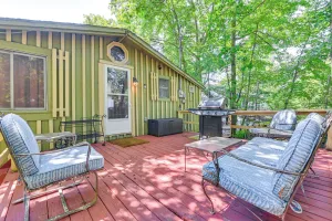 Image of Quiet Cabin on Glen Lake with Boat Dock and Deck!