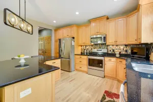 Image of Riverfront Bliss in Rice Lake Deck, Grill and Hike!
