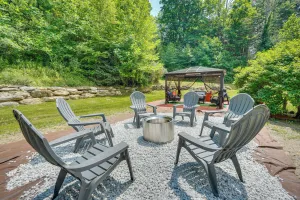 Image of Porch & Fire Pit: Shawnee on Delaware Home!