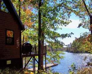 Image of Hocking Hills Lake Gem with Hot Tub, Dock, 100 Acres