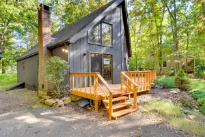 Image of Community Beach Access: Modern Poconos Cabin!