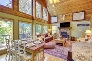 Image of Peaceful Greers Ferry Cabin w/ Deck & Lake View!